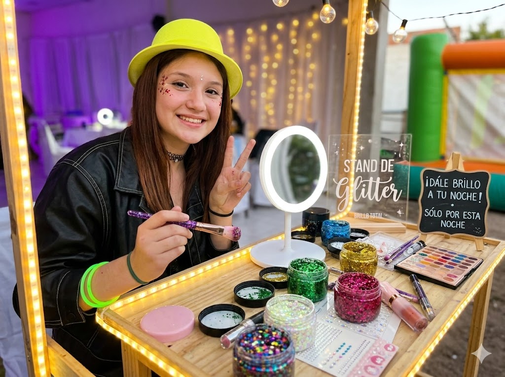 Chica con glitter