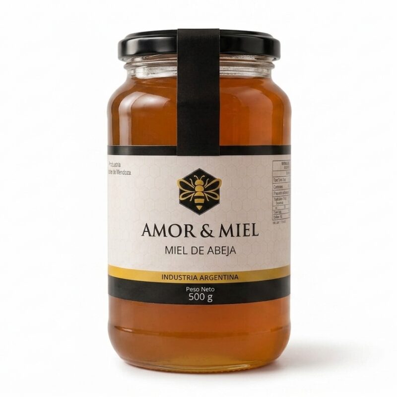 Miel de Abeja — Frasco de Vidrio 500 g