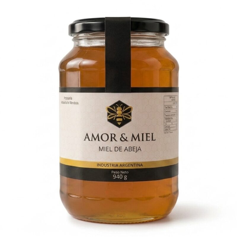 Miel de Abeja — Frasco de Vidrio 940 g